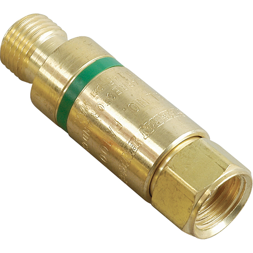 Antiretours pare-flammes - Oxy/gaz combustibles, Gaz combustibles (rouge)/Oxyg&egrave;ne (vert), Style pour adapteur de d&eacute;tendeur Distribution Industrielle GC