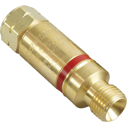 Antiretours pare-flammes - Oxy/gaz combustibles, Gaz combustibles (rouge)/Oxyg&egrave;ne (vert), Style pour adapteur de d&eacute;tendeur Distribution Industrielle GC