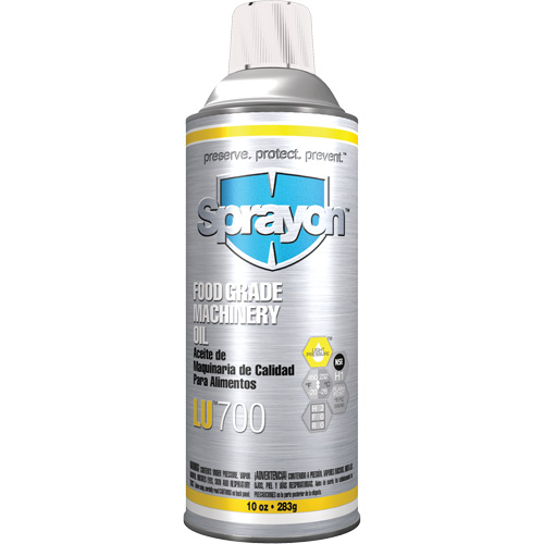 Huile &agrave; machine de cat&eacute;gorie alimentaire LU700, 10 oz, Canette a&eacute;rosol Distribution Industrielle GC