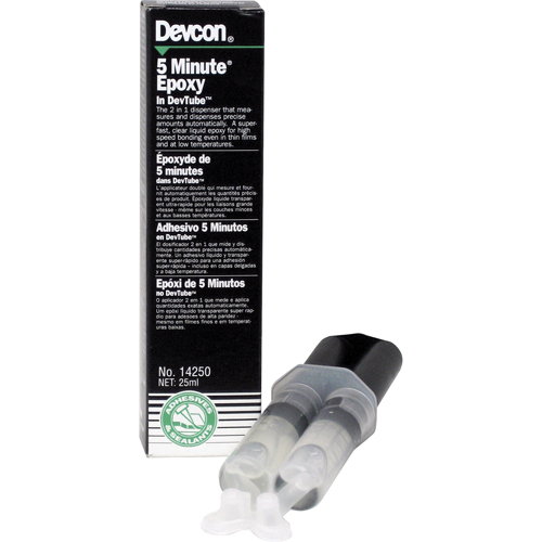 Adh&eacute;sif 5 minutes, 25 ml, Cartouche double, Deux composants, Transparent Distribution Industrielle GC