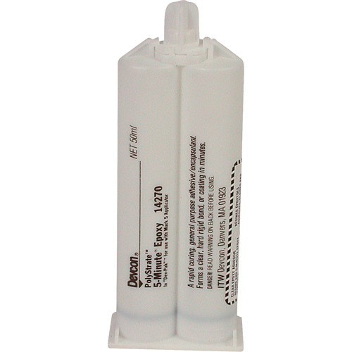 Adh&eacute;sif 5 minutes, 50 ml, Cartouche double, Deux composants, Transparent Distribution Industrielle GC
