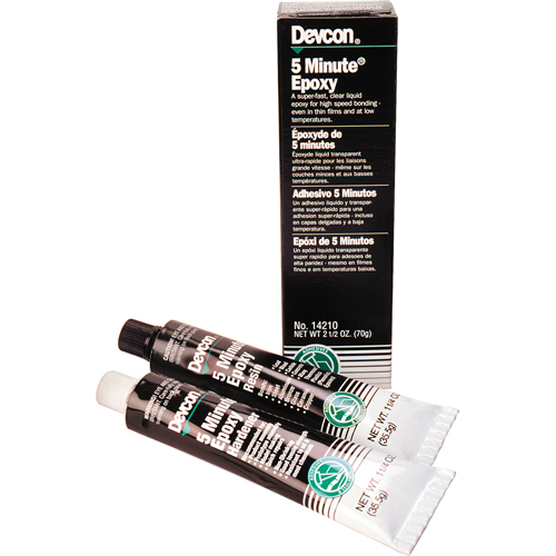 Adh&eacute;sif 5 minutes, 70 g, Tube, Deux composants, Transparent Distribution Industrielle GC