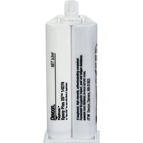Colle &eacute;poxyde Plus 25, Deux composants, Cartouche double, 50 ml, Gris Distribution Industrielle GC