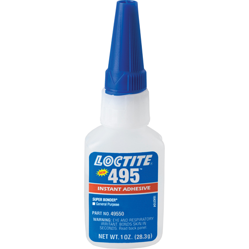 Adh&eacute;sif instantan&eacute; Super Bonder 495, Transparent, Bouteille, 28,3 g Distribution Industrielle GC