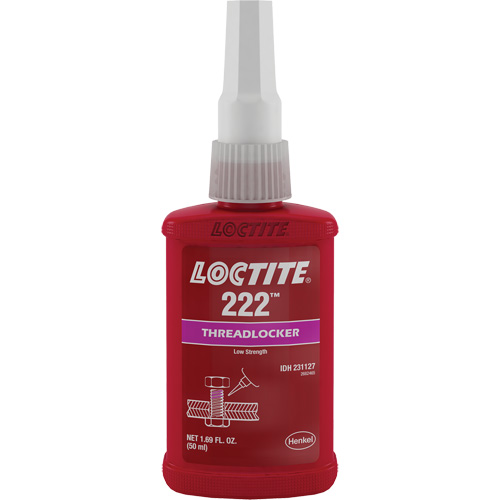 Adh&eacute;sif frein-filet 222, Mauve, Basse, 50 ml, Bouteille Distribution Industrielle GC