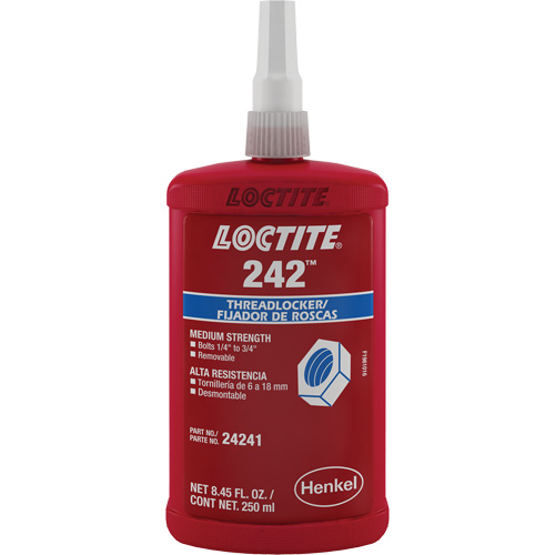 Threadlocker 242 , Blue, Medium, 250 ml, Bottle Distribution Industrielle GC