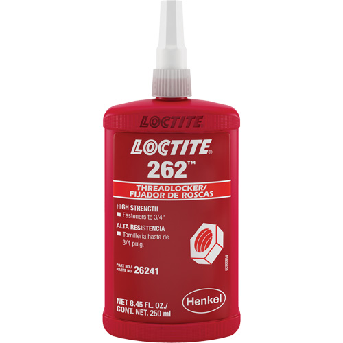 Threadlocker 262, Red, High, 250 ml, Bottle Distribution Industrielle GC