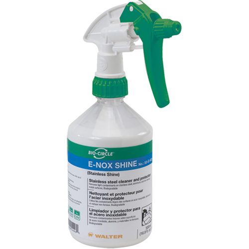 Nettoyant et protecteur de surface en acier inoxydable E-Nox Shine, 500 ml, Bouteille &agrave; g&acirc;chette Distribution Industrielle GC