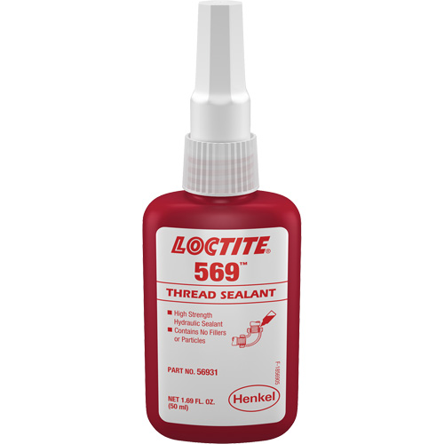 569 Hydraulic Thread Sealant, Bottle, 50 ml, -54° C - 149° C/-65° F - 300° F Distribution Industrielle GC