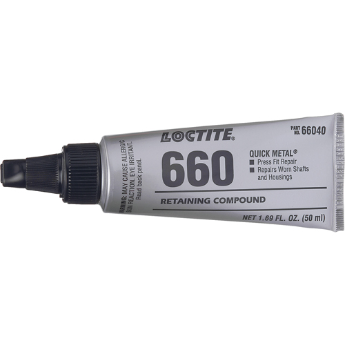 Quick Metal 660 Press Fit Repair Retaining Compound, 50 ml, Tube, Silver Distribution Industrielle GC