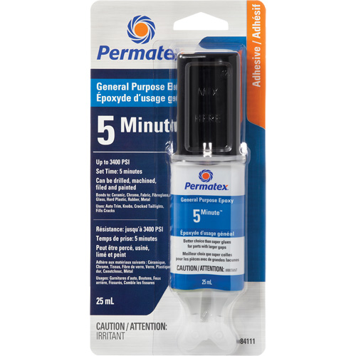 PermaPoxy 5 Minute General Purpose Epoxy, 29.5 ml, Epoxy, Two-Part, Clear Distribution Industrielle GC