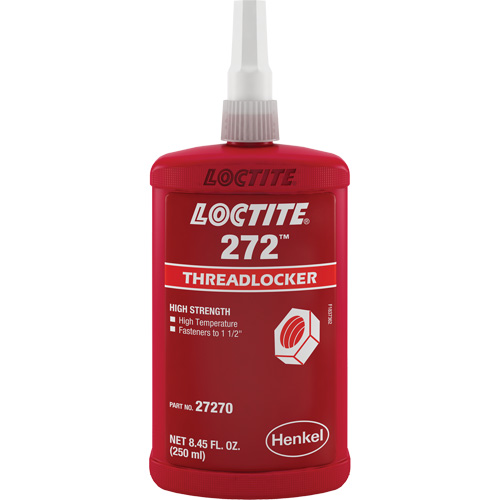 Threadlocker 272 High Temperature, Red, High, 250 ml, Bottle Distribution Industrielle GC