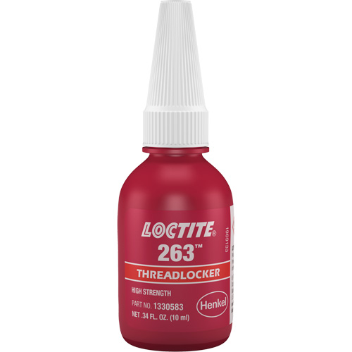 Compos&eacute; de blocage 263 s&eacute;chage rapide, Rouge, &eacute;lev&eacute;, 10 ml, Bouteille Distribution Industrielle GC