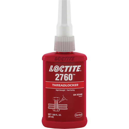 Threadlocker 2760 Instant Adhesive, Red, High, 50 ml, Bottle Distribution Industrielle GC