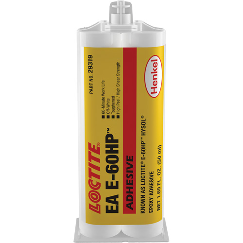 Adh&eacute;sif &eacute;poxyde E-60HP Hysol, 50 ml, Cartouche double, Deux composants, Blanc cass&eacute; Distribution Industrielle GC