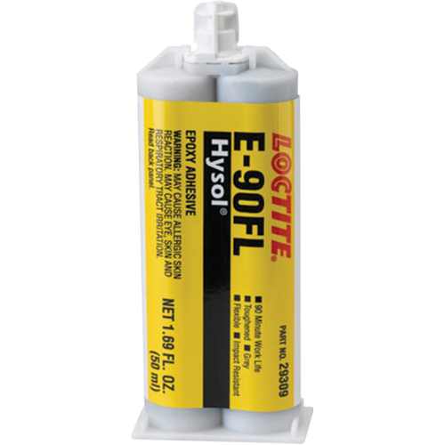 Adh&eacute;sif Hysol E-90FL, 102 g, Cartouche double, Deux composants, Gris Distribution Industrielle GC