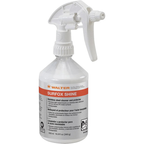Nettoyant & protecteur pour acier inoxydable Surfox Shine, 500 ml, Bouteille &agrave; g&acirc;chette Distribution Industrielle GC