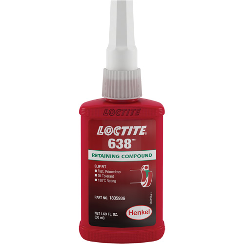 Loctite&reg; 638 Retaining Compound, 50 ml, Bottle, Green Distribution Industrielle GC