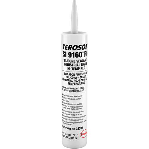 Scellant &agrave; la silicone haute temp&eacute;rature Teroson SI 9160, Cartouche, Rouge Distribution Industrielle GC