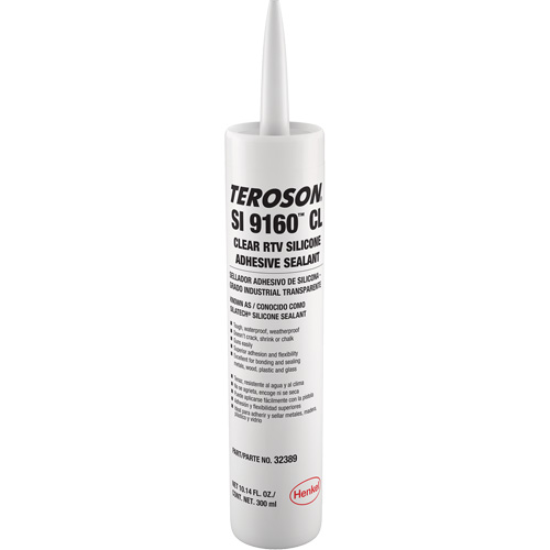 Scellant &agrave; la silicone Teroson SI 9160, Cartouche, Transparent Distribution Industrielle GC