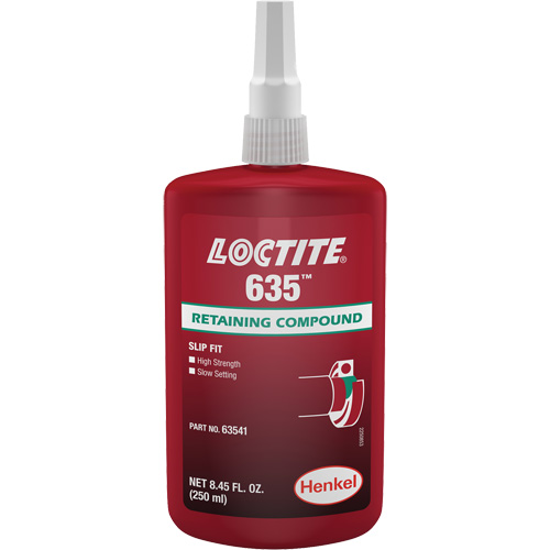 Compos&eacute; de retenue Loctite 635, 250 ml, Bouteille, Vert Distribution Industrielle GC