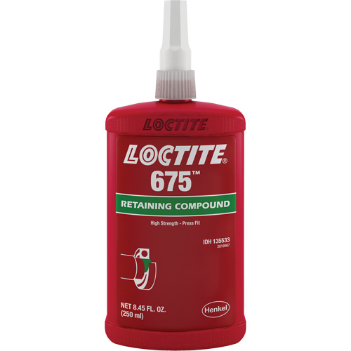 Compos&eacute; de blocage Loctite 675, 250 ml, Bouteille, Vert Distribution Industrielle GC