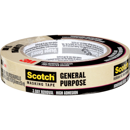 Scotch&reg; General Purpose Masking Tape 2020, 24 mm (1") x 55 m (180'), Tan Distribution Industrielle GC
