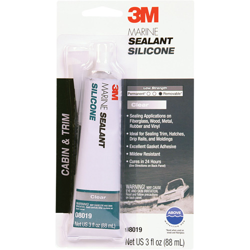 Produit d'&eacute;tanch&eacute;it&eacute; &agrave; base de silicone de calibre marin, 3 oz., Tube, Transparent Distribution Industrielle GC