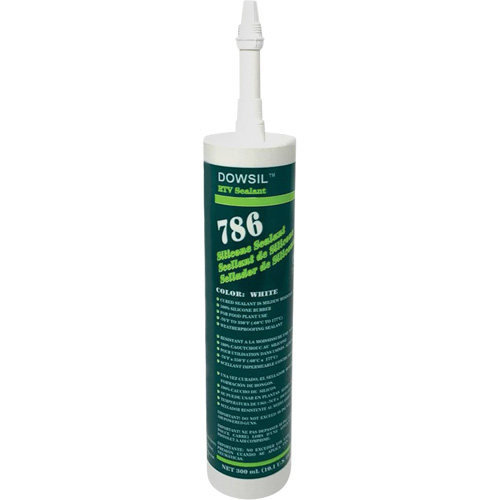 Agent d'&eacute;tanch&eacute;it&eacute; &agrave; base de silicone Dowsil 786, 300 ml, Cartouche, Blanc Distribution Industrielle GC