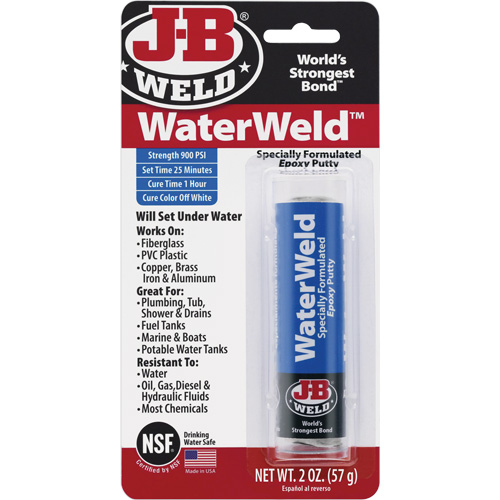Colle &eacute;poxyde WaterWeld, 2 oz, B&acirc;ton, Blanc cass&eacute; Distribution Industrielle GC