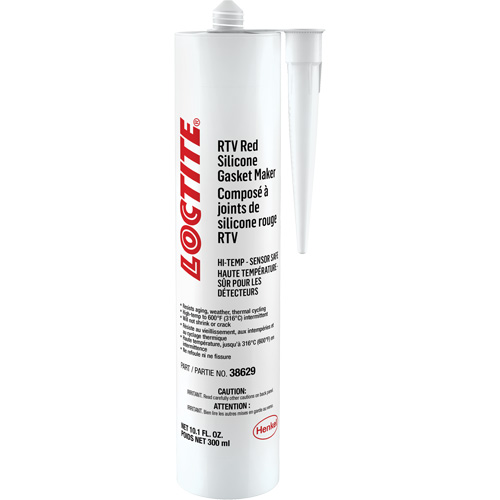 Scellant au silicone haute temp&eacute;rature RTV 596, Cartouche, Rouge Distribution Industrielle GC