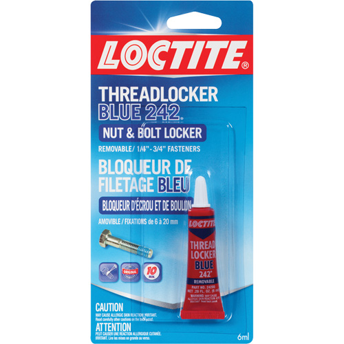 242 Threadlocker, Blue, Medium, 6 ml, Tube Distribution Industrielle GC