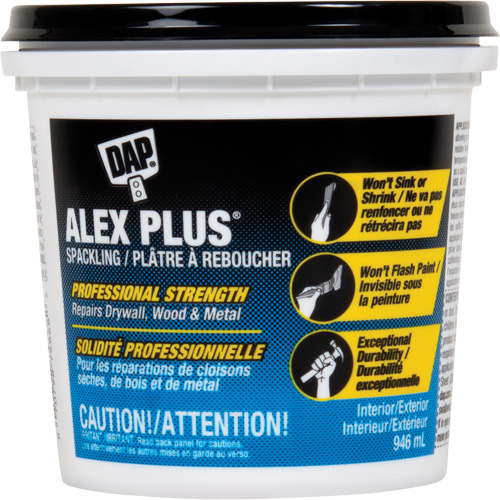 Pl&acirc;tre &agrave; reboucher Alex Plus, 946 ml, Contenant en plastique Distribution Industrielle GC