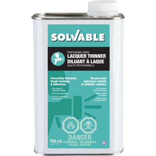 Professional Grade Lacquer Thinner, Rectangular Can, 946 ml Distribution Industrielle GC