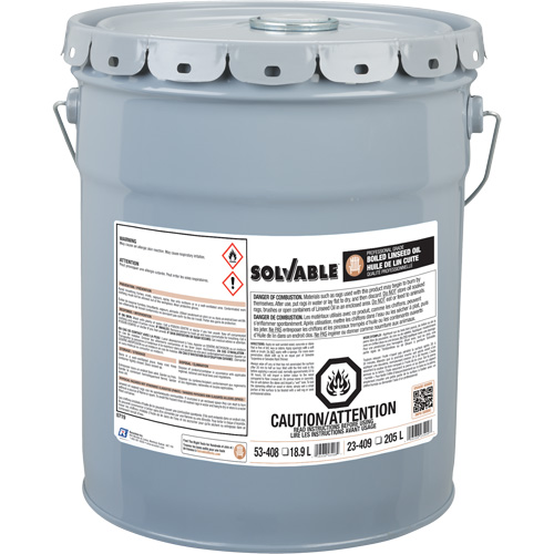 Huile de lin bouillie, Seau, 18,9 L Volume net Distribution Industrielle GC