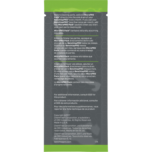 Agent nettoyant antimicrobien MicroPro Pack, 0,5 oz, Pochette Distribution Industrielle GC