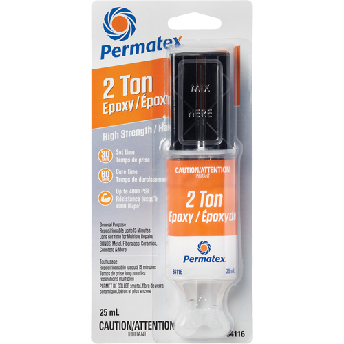 Colle &eacute;poxyde avec capacit&eacute; de 2 tonnes, 25 ml, Seringue, Deux composants, Transparent Distribution Industrielle GC