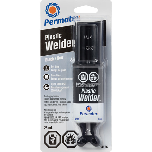 Colle &eacute;poxyde Plastic Welder, 25 ml, Seringue, Deux composants, Noir Distribution Industrielle GC