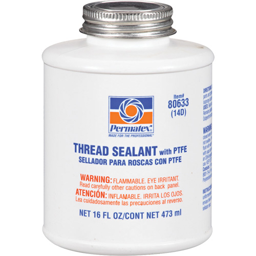 Scellant pour filetage avec PTFE, Canette &agrave; dessus brosse, 473 ml, -54° C - 149° C/-65° F - 300° F Distribution Industrielle GC
