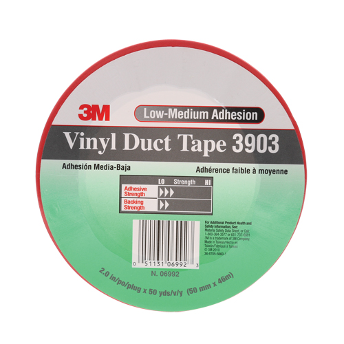 3903 Vinyl Duct Tape, 48 mm (2") W x 46 m (151') L, 6.5 mils, Red Distribution Industrielle GC