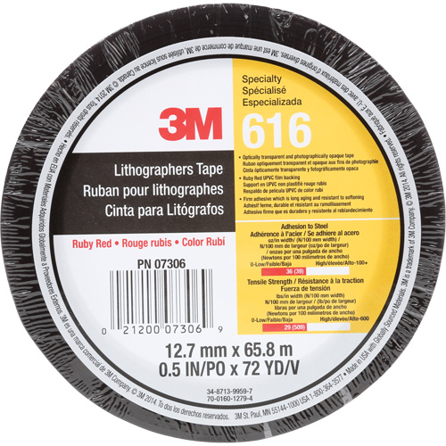 Ruban pour lithographe 616, 12,7 mm (1/2") x 66 m (216'), Rouge Distribution Industrielle GC