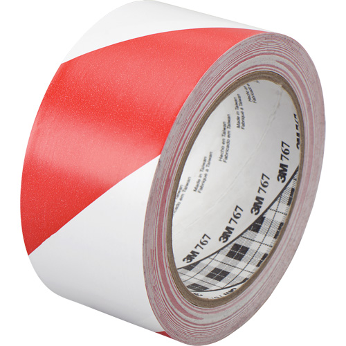 Hazard Warning Tape 767, 50.8 mm (2") x 33 m (108'), Red/White Distribution Industrielle GC