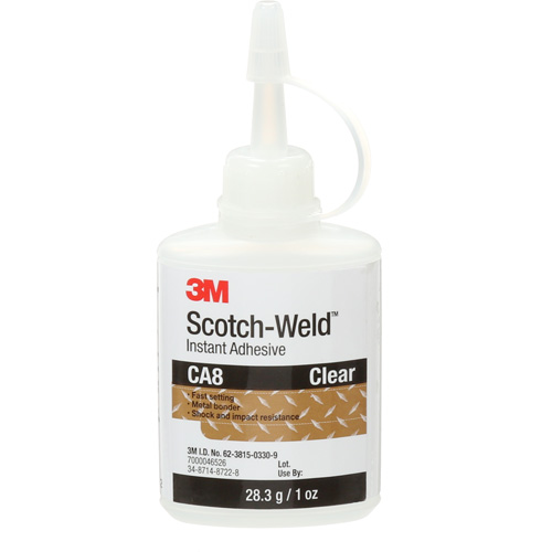 Scotch-Weld Instant Adhesive CA8, Clear, Bottle, 1 oz. Distribution Industrielle GC