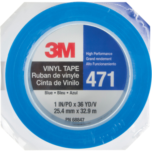 Ruban en vinyle 471, 25,4 mm (1") la x 32,9 m (108') lo, 5,3 mils, Bleu Distribution Industrielle GC