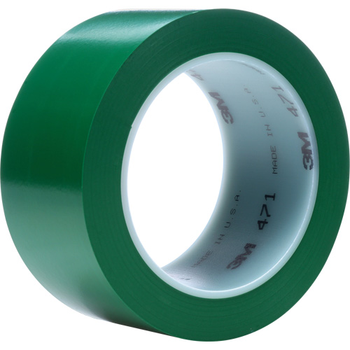 Ruban en vinyle 471, 12 mm (1/2") la x 32,9 m (108') lo, 5,3 mils, Vert Distribution Industrielle GC