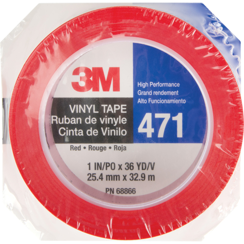 Ruban en vinyle 471, 25,4 mm (1") la x 32,9 m (108') lo, 5,3 mils, Rouge Distribution Industrielle GC