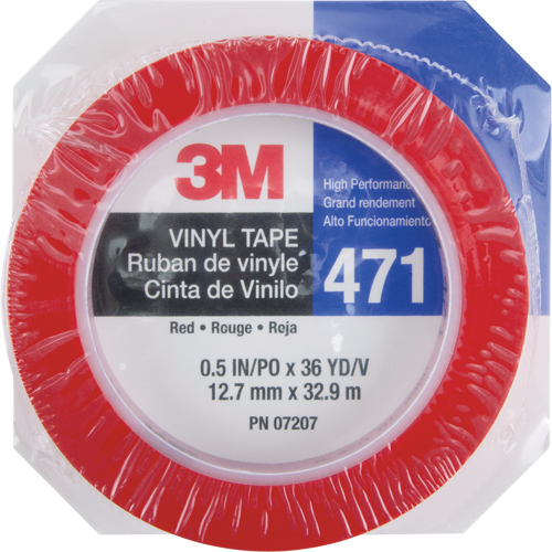 Ruban en vinyle 471, 12 mm (1/2") la x 32,9 m (108') lo, 5,3 mils, Rouge Distribution Industrielle GC