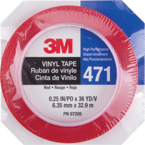 Ruban en vinyle 471, 6 mm (1/4") la x 32,9 m (108') lo, 5,3 mils, Rouge Distribution Industrielle GC