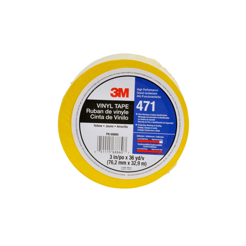 471 Vinyl Tape, 12 mm (1/2") W x 32.9 m (108') L, 5.2 mils, Yellow Distribution Industrielle GC