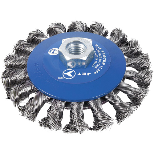 Knot Twisted Conical Bevel Brush, 5" Dia., 0.02" Fill, 5/8"-11NC Arbor Distribution Industrielle GC